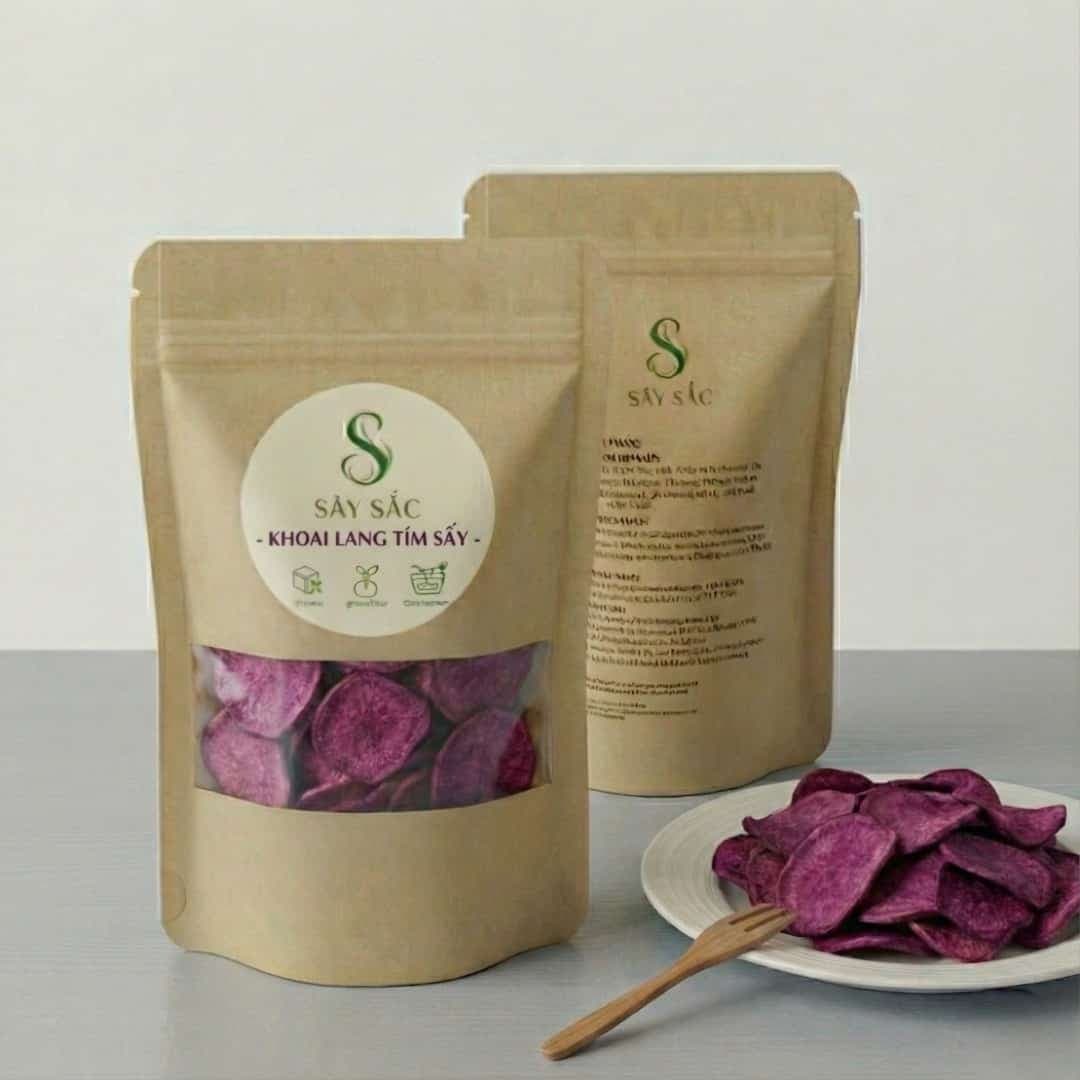 Khoai Lang Tím Sấy Giòn - Trái cây sấy SAYSAC