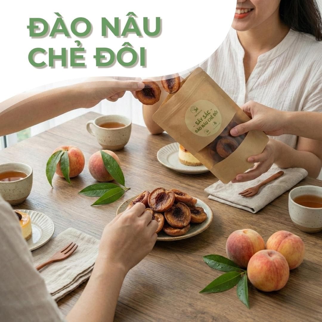 Đào Nâu Che Đôi Sấy Dẻo Sây Sắc Ngon Tự Nhiên 100% Việt Nam 250-500g - Additional View
