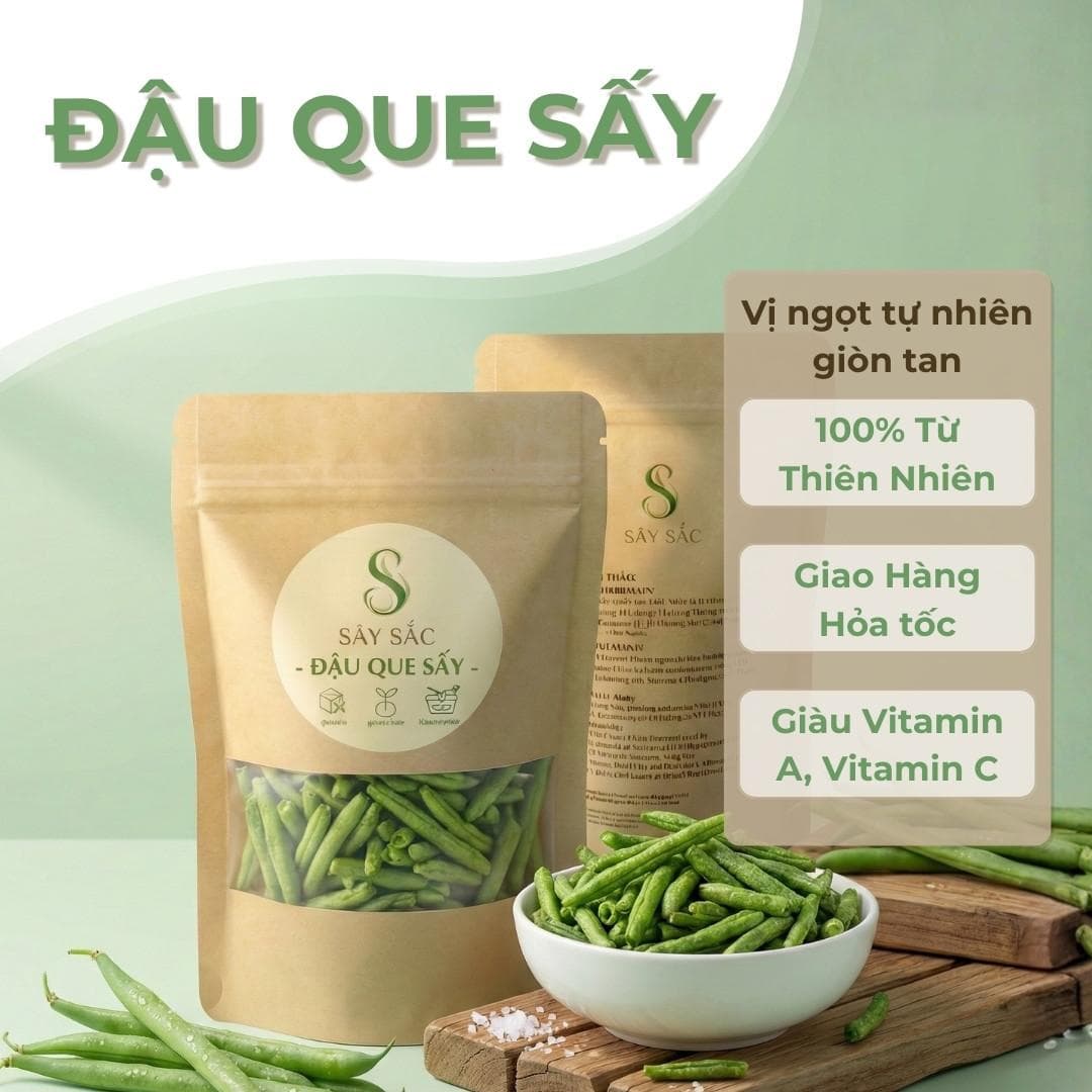 Đậu Que Sấy Giòn Giảm Cân Sây Sắc Ngon Tự Nhiên 100% Việt Nam 250-500g - Trái cây sấy SAYSAC
