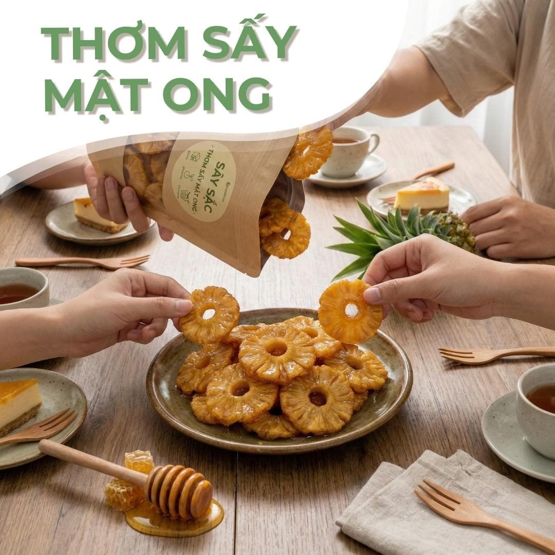 Thơm Sấy Mật Sây Sắc Ngon Tự Nhiên 100% Việt Nam 250-500g - Additional View