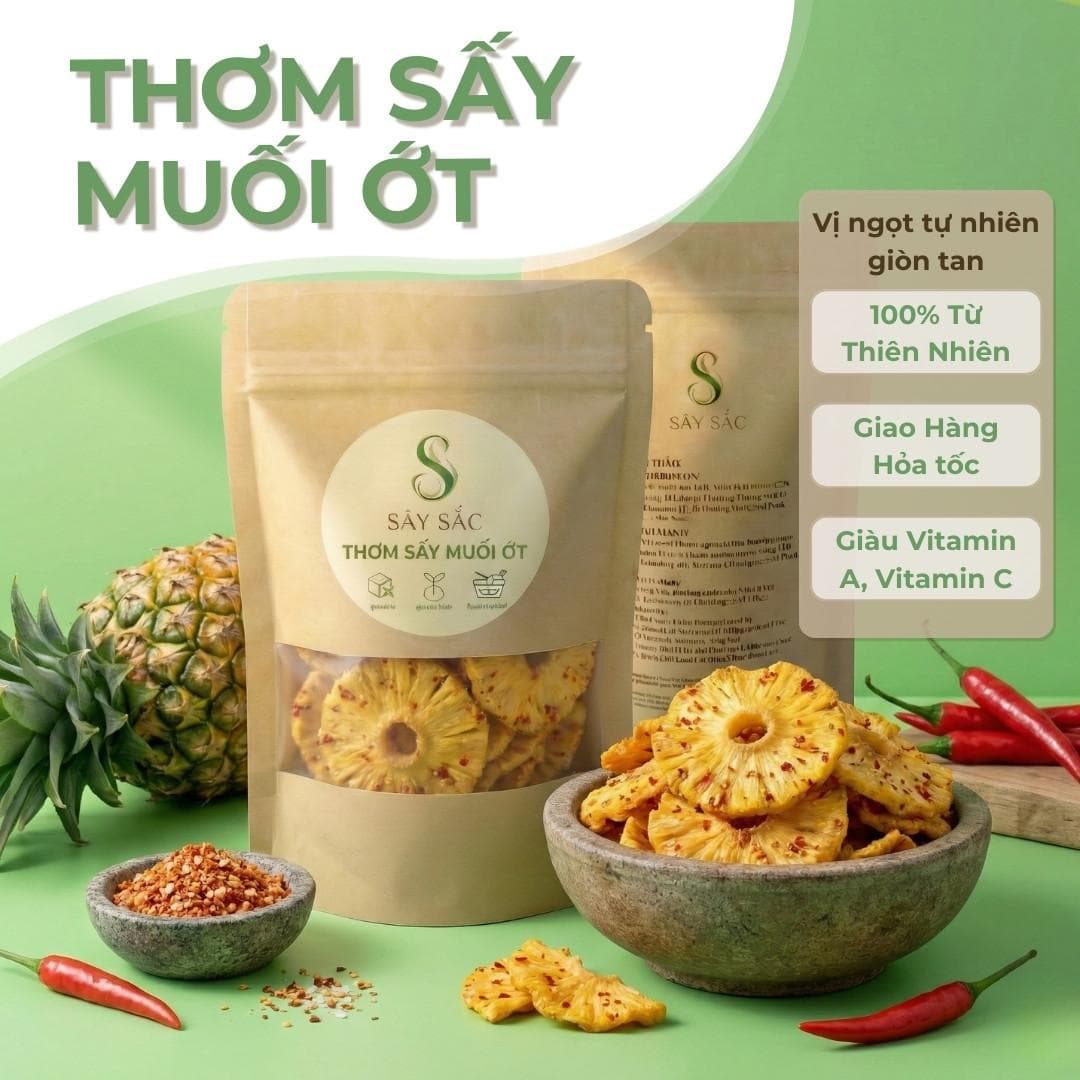 Combo Dứa Sấy Muối Ớt / Dẻo Sây Sắc Ngon Tự Nhiên 100% Việt Nam 500g - Additional View