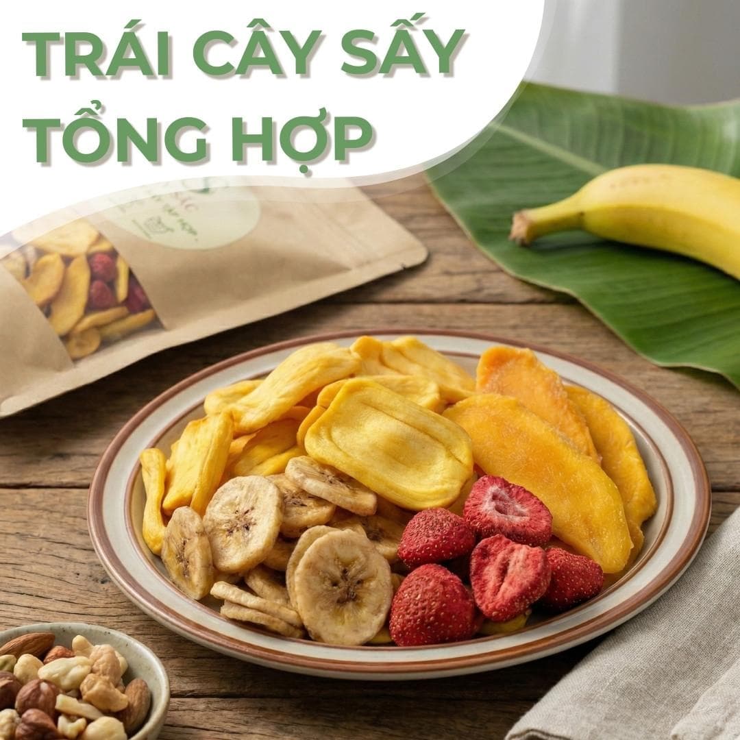 TRÁI CÂY SẤY TỔNG HỢP – NGON KHÓ CƯỠNG! Sây Sắc Ngon Tự Nhiên 100% Việt Nam 250-500g 🍍🍌🥭 - Additional View