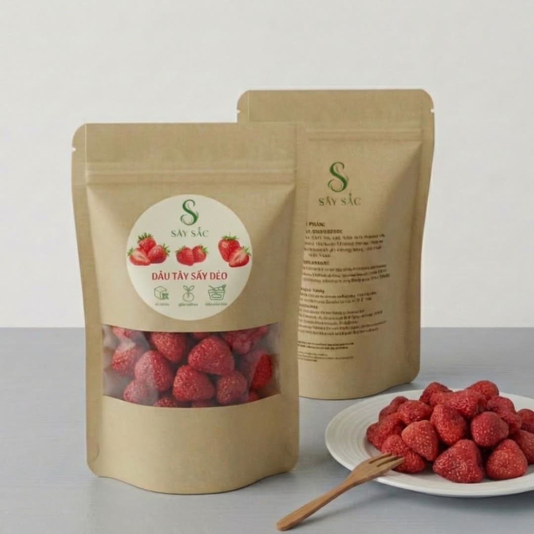 Dâu Sấy Mê Ly Đà Lạt Sây Sắc ngon tự nhiên 100% Việt Nam - Trái cây sấy SAYSAC